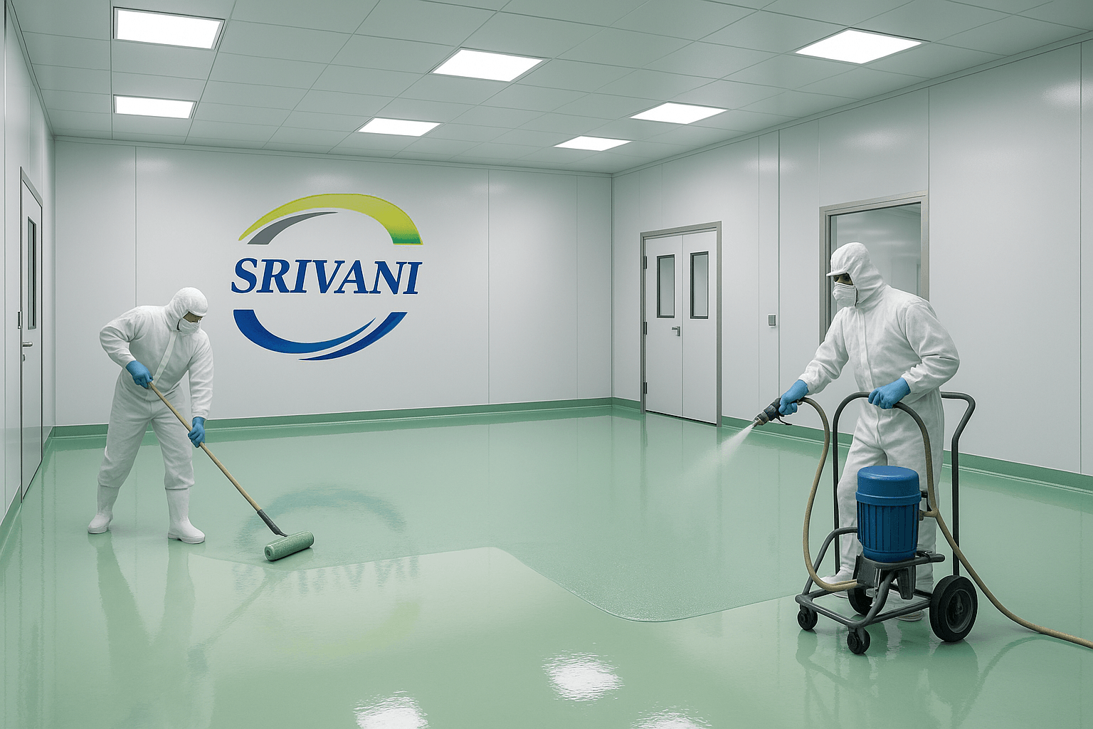 Epoxy floor coating work at chemical plant